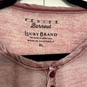 Lucky Brand Pink Henley Shirt